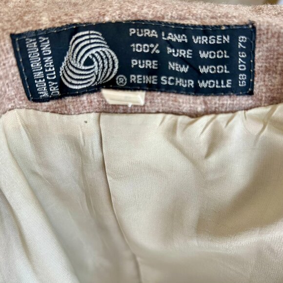S.B.II by Bitterman 100% Pure Wool Beige Blazer | Vintage 70s Shawl Lapel 13/14 - Picture 8 of 9